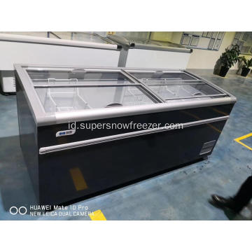 Supermarket Kaca Supermarket Gabungan Pulau Display Freezer